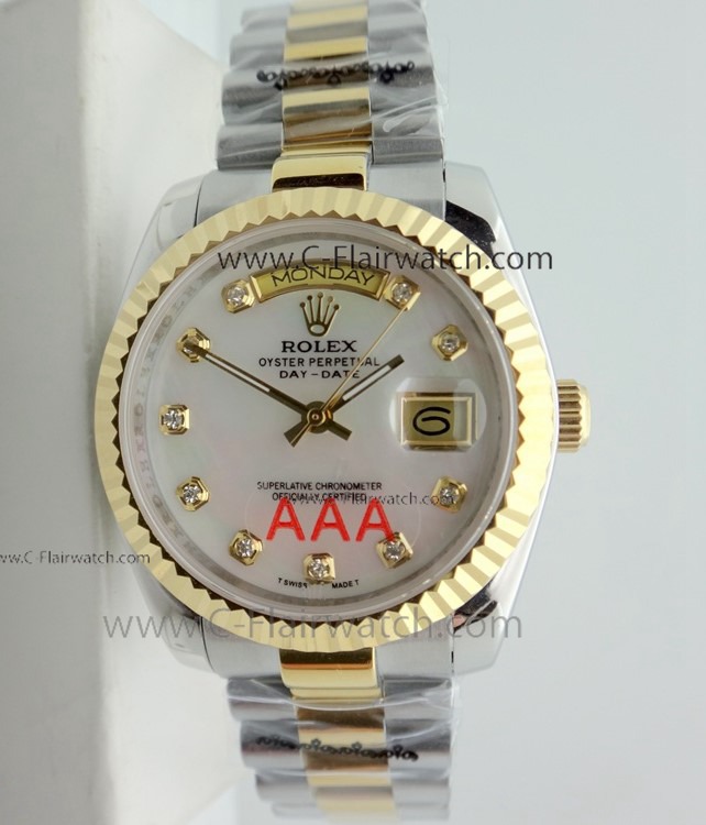 2-Tone Rolex Oyster Perpetual Day Date Fake Watch 36mm